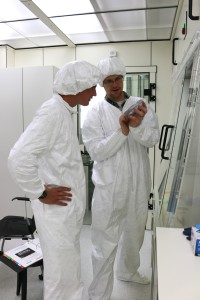 Researcher and PhD. candidate Greg Lehn explaining how the Thermal Ionization Mass Spectrometer (TIMS) instrument processes a sample.